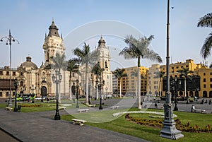 The Basilica Cathedral of Lima at Plaza Mayor - Lima, Peru