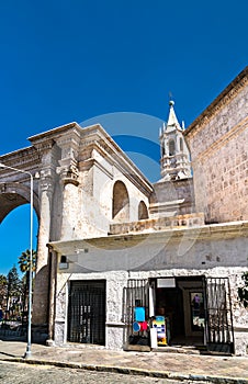 Basilica Cathedral at Plaza De Armas of Arequipa in Peru