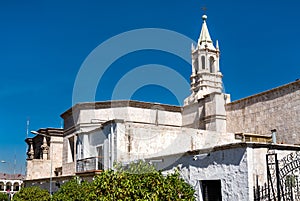 Basilica Cathedral at Plaza De Armas of Arequipa in Peru