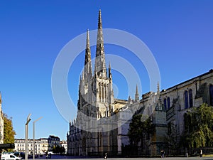 Basilica of Cathedrale Saint-Andre church in Bordeaux city
