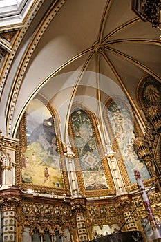 Basilica ceiling detail, Montserrat Monastery near Barcelona