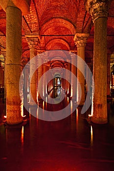 Basilica Cistern interior at Istanbul