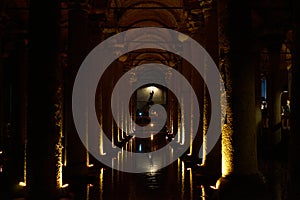 Basilica cistern columns, Istanbul Turkey photo