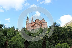 Basilica of Covadonga in the high of the mountain