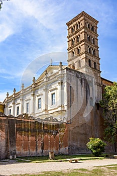 Basilica dei Santi Bonifacio e Alessio on Aventine hill in Rome, Italy