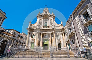 Basilica della Collegiata in Catania, Sicily, southern Italy. photo