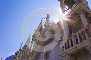 Basilica di San Marco historical building bright sun shine