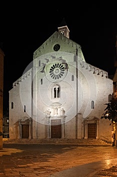 Basilica Di San Nicola at night .Bari. Apulia or Puglia. Italy