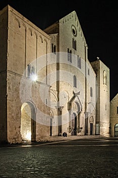 Basilica Di San Nicola at night .Bari. Apulia or Puglia. Italy