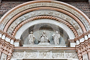 Basilica di San Petronio facade in Bologna, Italy photo