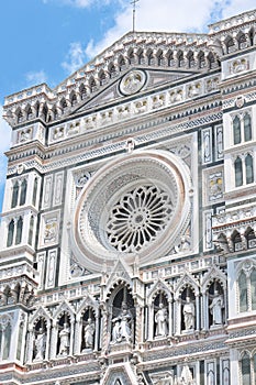 Basilica di Santa Croce (Basilica of the Holy Cross), principal Franciscan church in Florence, Italy. Neo-gothic facade photo