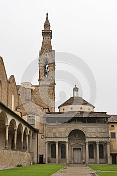 Basilica di Santa Croce in Florence, Italy. Internal court yard.