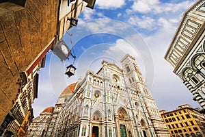 The Basilica di Santa Maria del Fiore (Basilica of Saint Mary of the Flower) and the surrounding architecture, Florence