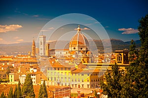 Basilica di Santa Maria del Fiore cathedral in Tuscany, Italy