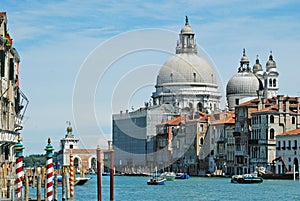 Basilica di Santa Maria della Salute on Grand Canal, Venice, Italy
