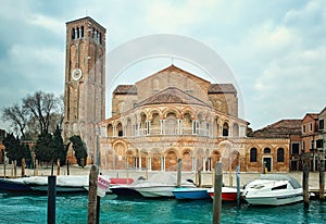Basilica di Santa Maria e Donato on Murano island, Venetian Lagoon in Italy photo