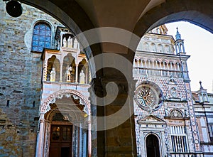 The Basilica di Santa Maria Maggiore and The Colleoni Chapel. Bergamo, Lombardy, Italy