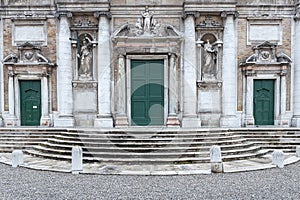 Basilica di Santa Maria in Porto entrance facade in Ravenna