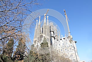 The Basilica and Expiatory Church of the Holy Family, Barcelona, Spain.