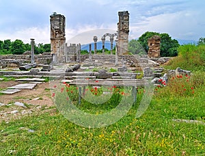 Basilica II ruins in the Ancient site of Filipoi