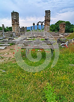 Basilica II ruins in the Ancient site of Filipoi