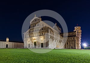 Basilica and the leaning tower in Pisa Italy