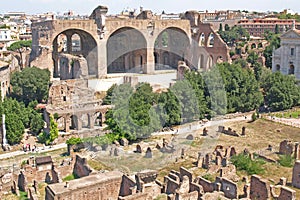 Basilica of Maxentius, The Forum, Rome Italy  photo