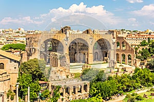 The Basilica of Maxentius and Constantine in the Roman forum