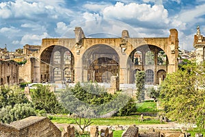 Basilica of Maxentius and Constantine, Roman Forum in Rome, Ital photo