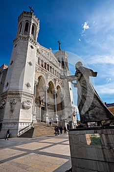 The Basilica of Notre-Dame of Fourviere in Lyon, France, Europe