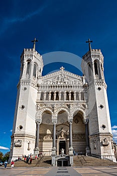 The Basilica of Notre-Dame of Fourviere in Lyon, France, Europe