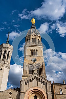 The Basilica of Notre-Dame of Fourviere in Lyon, France, Europe