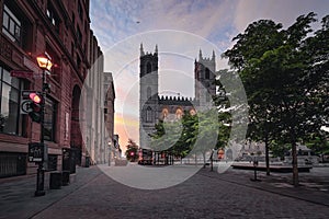 Basilica of Notre-Dame of Montreal and Place d'Armes - Montreal, Quebec photo