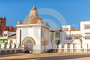 Basilica of Our Lady of Copacabana cathedral corner tower, Bolivia