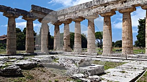 The Basilica of Paestum is the oldest of the temples in the ancient Greek city of Paestum, dating from 6th century BC