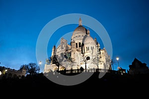 The Basilica of Sacre Coeur de Montmartre by night
