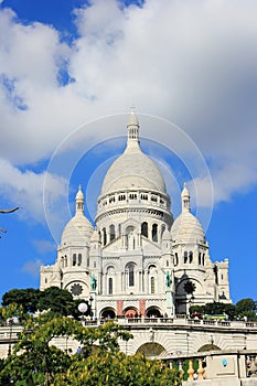 Basilica of the Sacre Coeur,Paris,France on cloud sky background