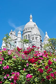 Basilica of Sacre Coeur Sacred Heart on Montmartre hill, Paris, France