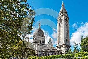 Basilica of the Sacred Heart or Sacre Coeur Basilique. Montmartre, Paris, France