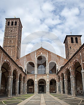 Basilica of Saint Ambrose  in Milan, Italy photo