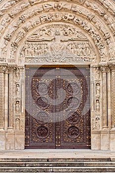 Basilica of Saint Denis: Architectural details. Paris, France