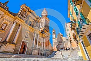 Basilica of Saint Michael Archange in Menton, France.