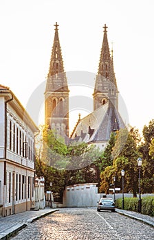 Basilica of Saint Peter and Saint Paul, Vysehrad, Prague, yellow