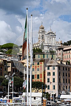 Basilica of Saints Gervasio and Protasio, Rappalo, Santa Margherita Ligure, Genoa, Italy photo