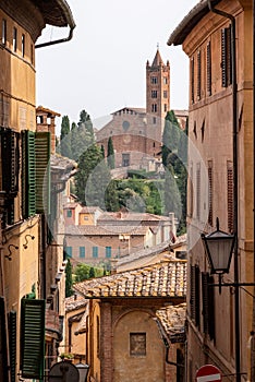 Basilica San Clemente in Santa Maria dei Servi seen from the Siena city center