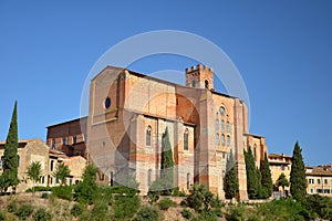 The Basilica of San Domenico from Siena, Italy