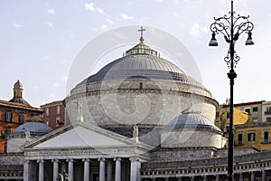 Basilica of San Francesco di Paola, 19th century neoclassical church situated on Piazza del Plebiscito, Naples, Italy