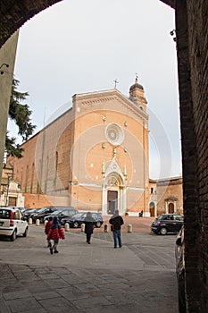 Basilica San Francesco in Siena. Tuscany, Italy.