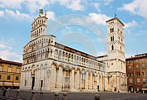 Basilica San Michele in Foro in Lucca, Italy photo