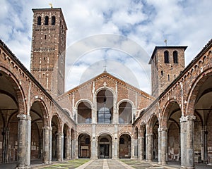 Basilica of Saint Ambrose  in Milan, Italy photo